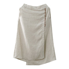 Pretty Woman Skirt - Mid-length Raw Jute Color Artistic Irregular Stitching Skirt