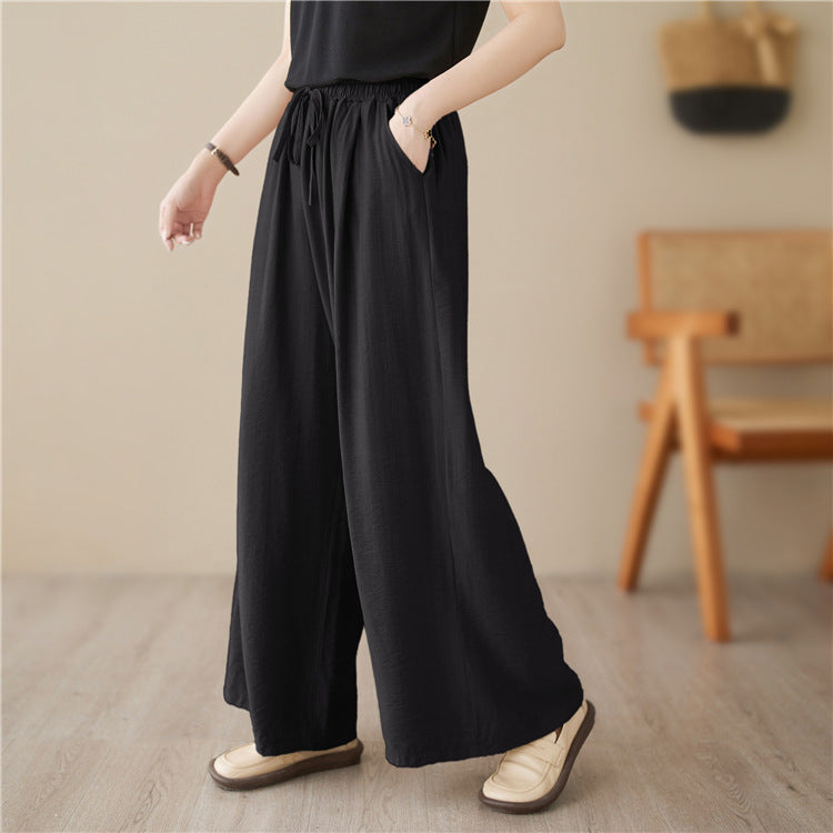 Pretty Woman Curvy Pants - Wide Legs Mop Straight Casual Pants