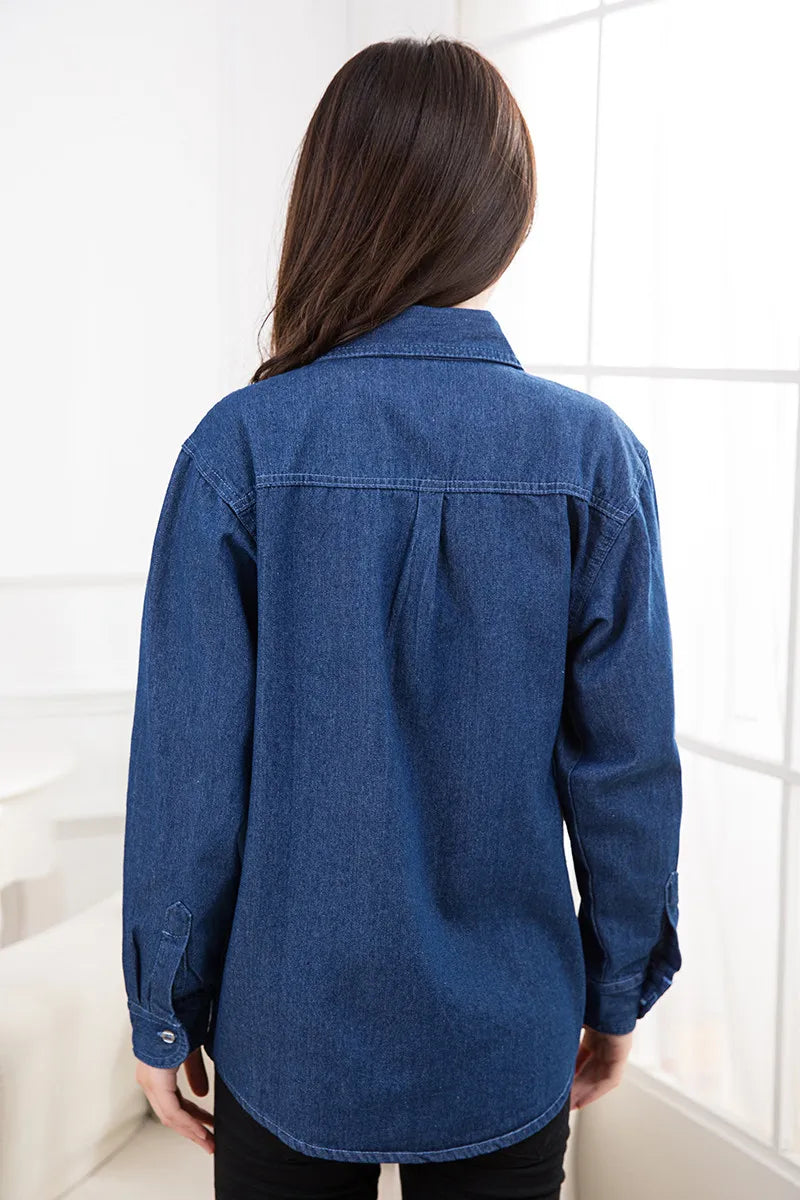 Pretty Woman Jacket - In Style Long Denim Jeans Shirt Jacket