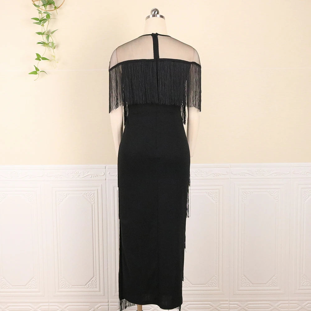 Pretty Woman Curvy Dress - Fringed, Fun & Sexy Maxi Party Dress