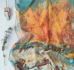 Pretty Woman Curvy Accessories - Chiffon Georgette Scarf - Sukara and Birch Forest Prints