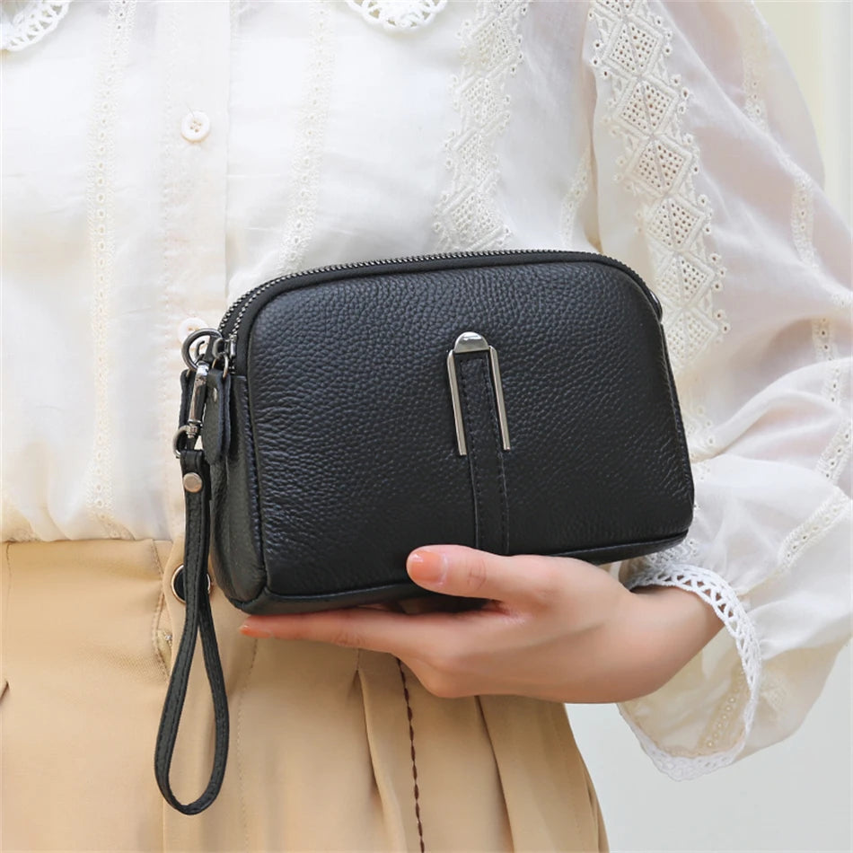 Pretty Woman Curvy Accessories - Genuine Leather Luxury Crossbody Clutch and Shoulder Handbag