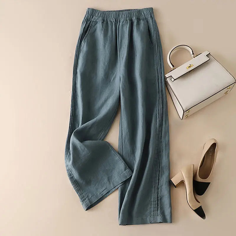 Pretty Woman Curvy Pants - Simplicity Loose Cotton and Linen High Waist Thin Harem Women Pants