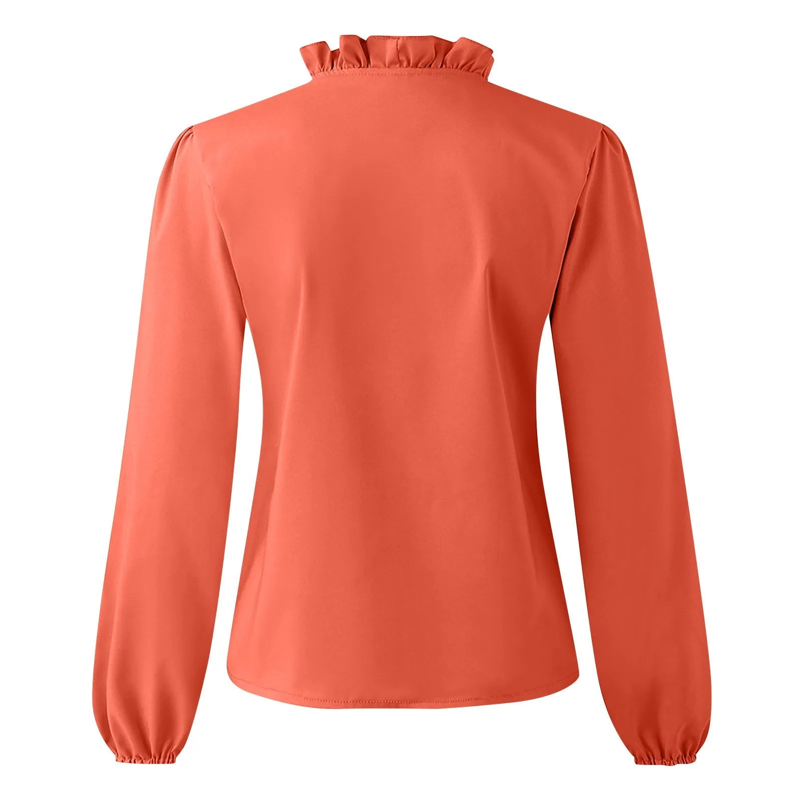 Pretty Woman Curvy Shirt - Pretty Ruffles, Ruffle Collar, Buttons and Long Sleeves