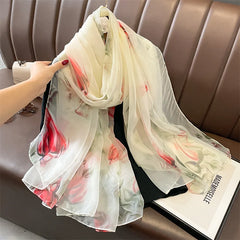 Pretty Woman Accessories - Thin Wraps Elegant Floral Scarf Shawl Pashmina