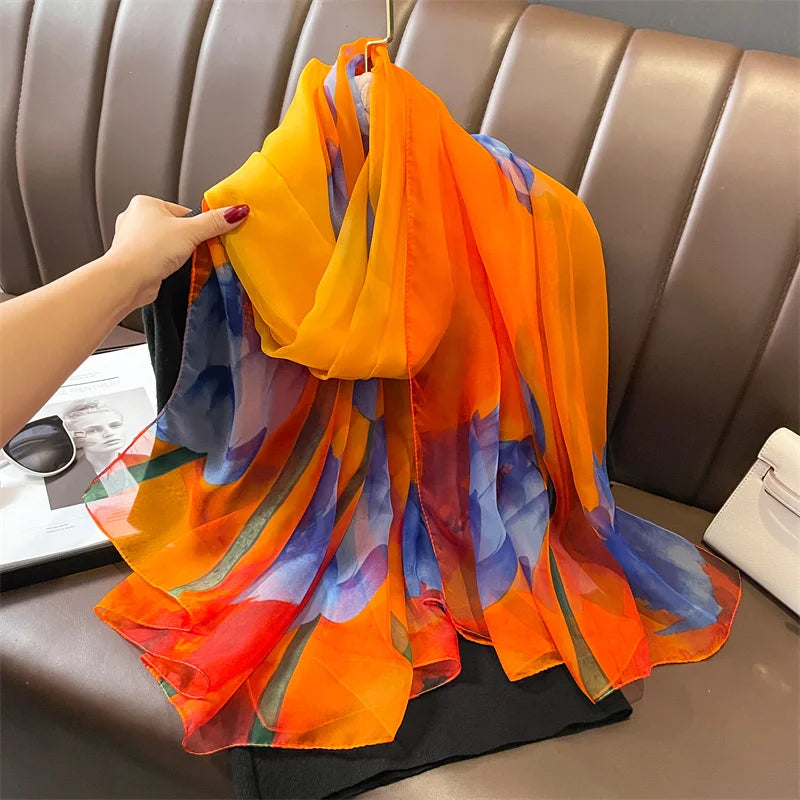 Pretty Woman Accessories - Thin Wraps Elegant Floral Scarf Shawl Pashmina