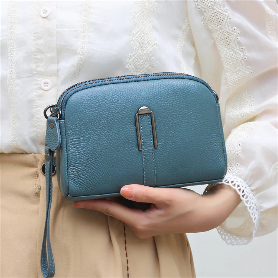 Pretty Woman Curvy Accessories - Genuine Leather Luxury Crossbody Clutch and Shoulder Handbag