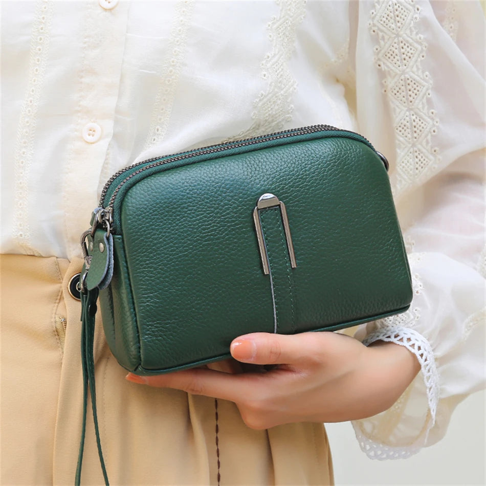 Pretty Woman Curvy Accessories - Genuine Leather Luxury Crossbody Clutch and Shoulder Handbag