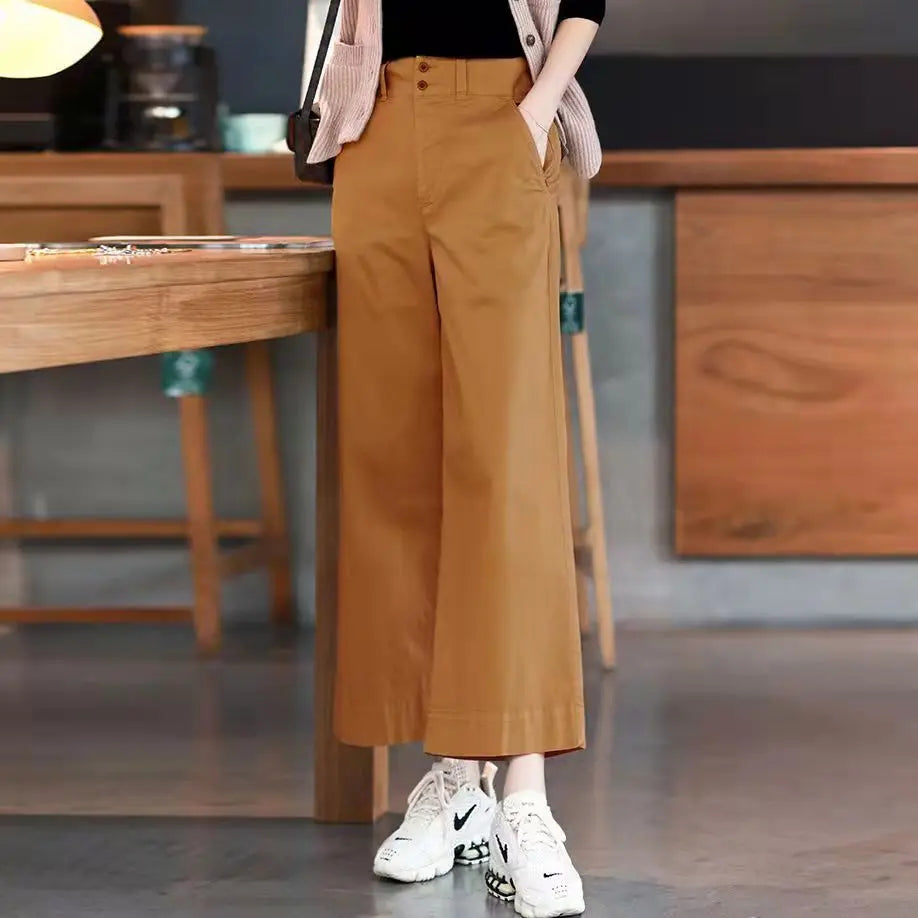 Pretty Woman Pant - Cotton, Wide Leg Pants, High Waisted Loose Fitting Straight Pants