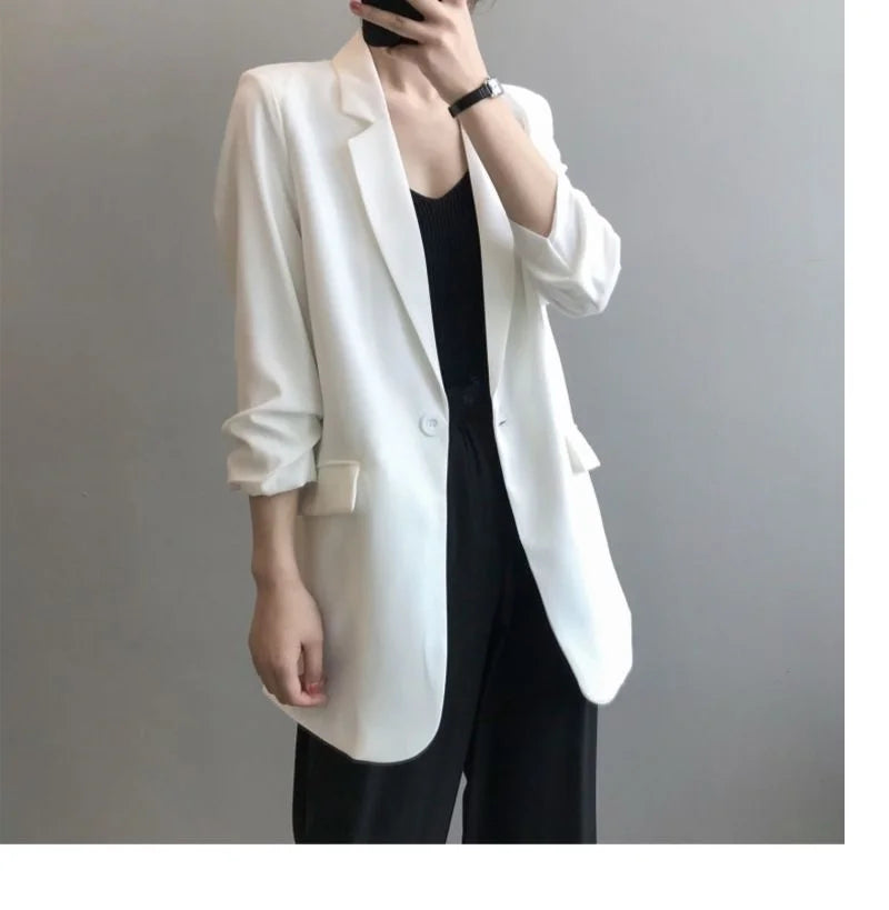 Pretty Woman Jacket - Chiffon, Long,Loose ,Thin,Solid, Colour, Suit Jacket