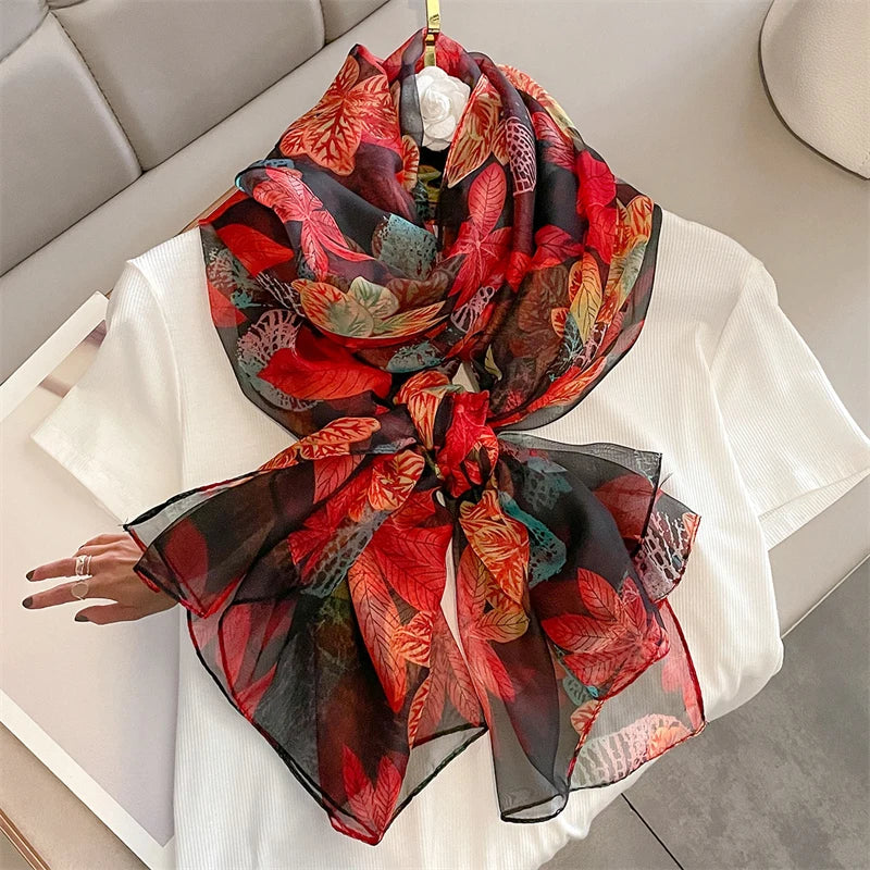 Pretty Woman Accessories - Thin Wraps Elegant Floral Scarf Shawl Pashmina