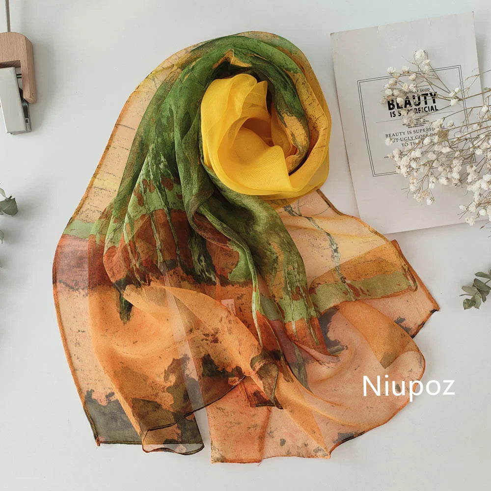 Pretty Woman Curvy Accessories - Chiffon Georgette Scarf - Sukara and Birch Forest Prints