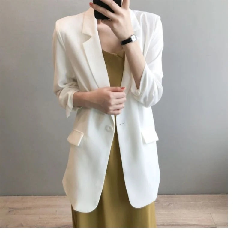 Pretty Woman Jacket - Chiffon, Long,Loose ,Thin,Solid, Colour, Suit Jacket