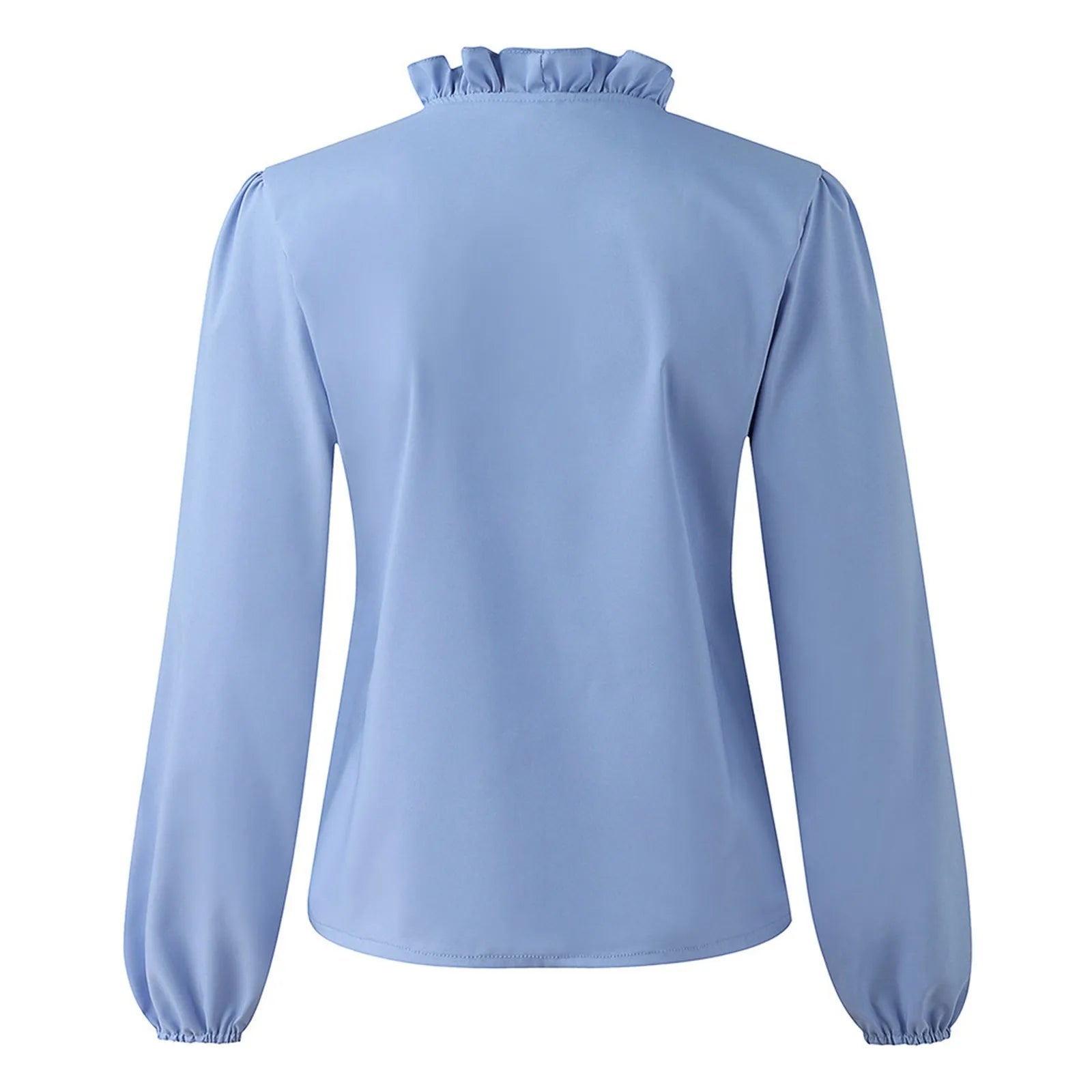 Pretty Woman Curvy Shirt - Pretty Ruffles, Ruffle Collar, Buttons and Long Sleeves