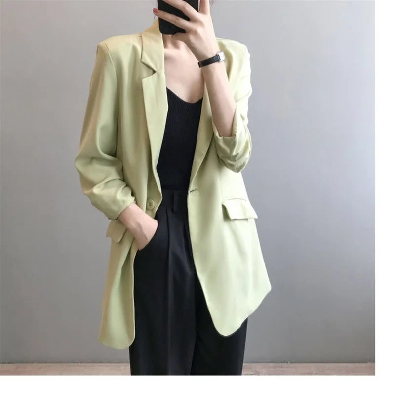 Pretty Woman Jacket - Chiffon, Long,Loose ,Thin,Solid, Colour, Suit Jacket