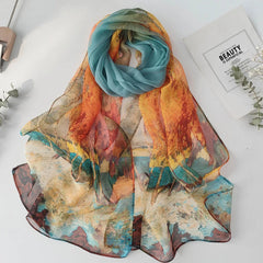 Pretty Woman Curvy Accessories - Chiffon Georgette Scarf - Sukara and Birch Forest Prints