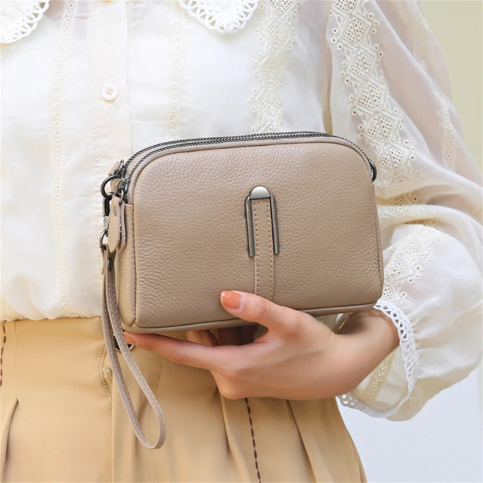 Pretty Woman Curvy Accessories - Genuine Leather Luxury Crossbody Clutch and Shoulder Handbag