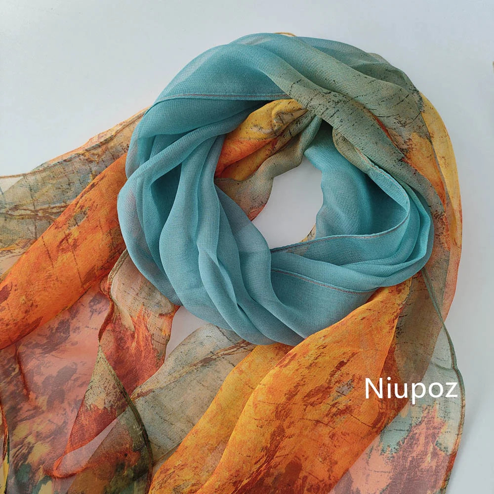 Pretty Woman Curvy Accessories - Chiffon Georgette Scarf - Sukara and Birch Forest Prints