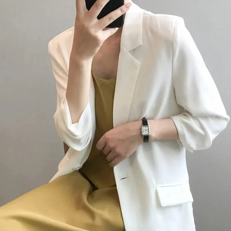 Pretty Woman Jacket - Chiffon, Long,Loose ,Thin,Solid, Colour, Suit Jacket