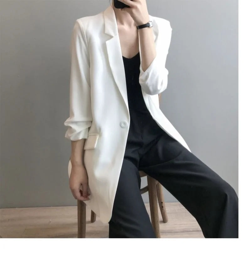 Pretty Woman Jacket - Chiffon, Long,Loose ,Thin,Solid, Colour, Suit Jacket