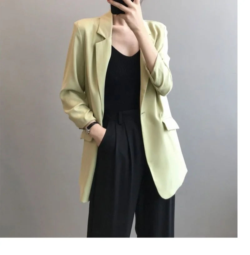 Pretty Woman Jacket - Chiffon, Long,Loose ,Thin,Solid, Colour, Suit Jacket