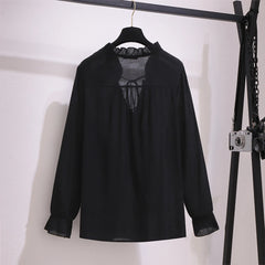 Pretty Woman Curvy Shirt - Chiffon Light and Breathable Loose Button up Collared Shirt with Sleeves