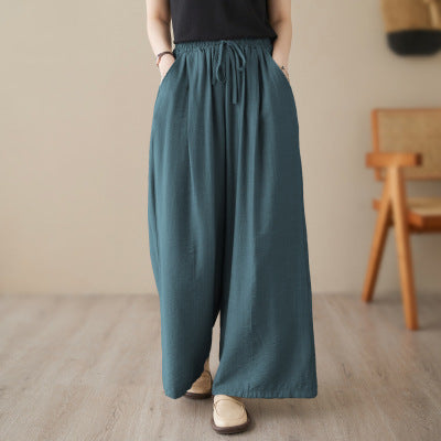 Pretty Woman Curvy Pants - Wide Legs Mop Straight Casual Pants